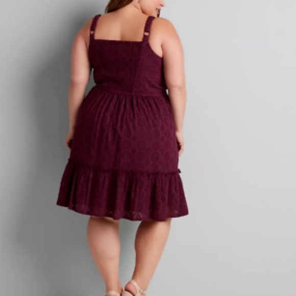 Never worn new Lane Bryant purple eyelet dress with adjustable straps - Picture 3 of 5